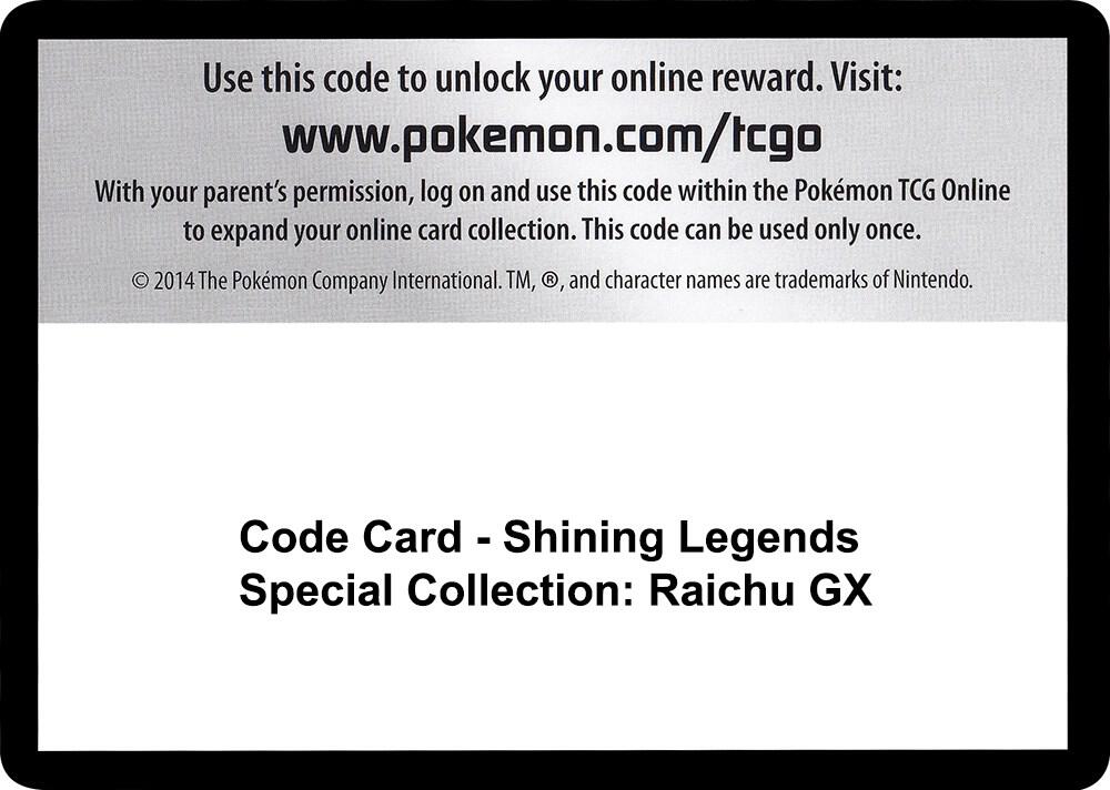 Code Card Shining Legends Special Collection Raichu GX  (Shining Legends)  | Good Games Adelaide SA
