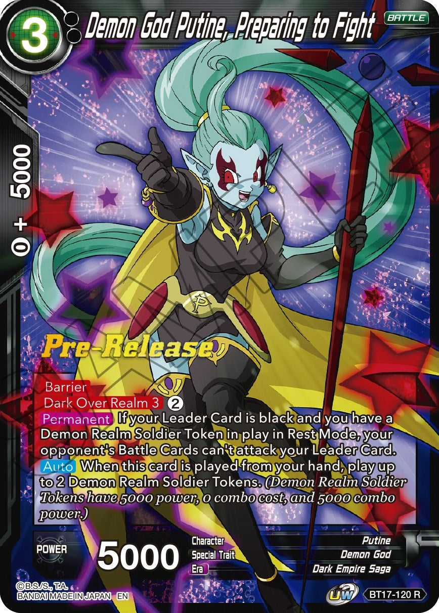 Demon God Putine, Preparing to Fight (BT17-120) [Ultimate Squad Prerelease Promos] | Good Games Adelaide SA