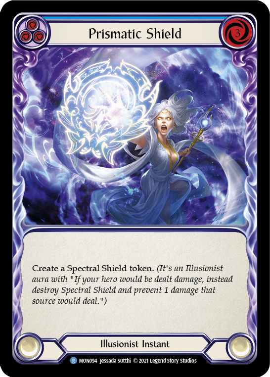 Prismatic Shield (Blue) [MON094-RF] 1st Edition Rainbow Foil | Good Games Adelaide SA
