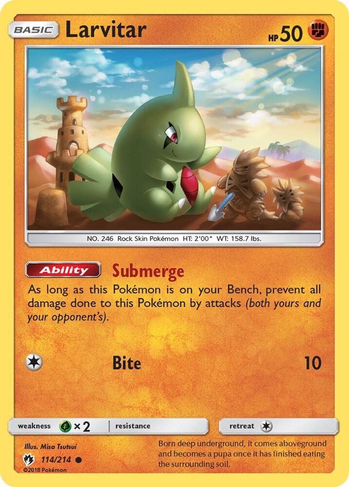 Larvitar 114/214 (SM - Lost Thunder)  | Good Games Adelaide SA