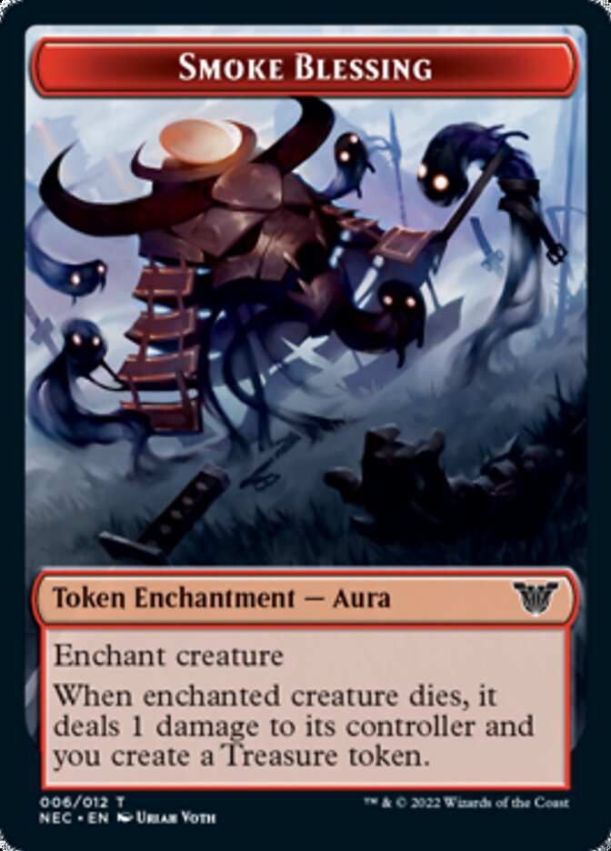 Smoke Blessing // Goblin Double-sided Token [Kamigawa: Neon Dynasty Commander Tokens] | Good Games Adelaide SA