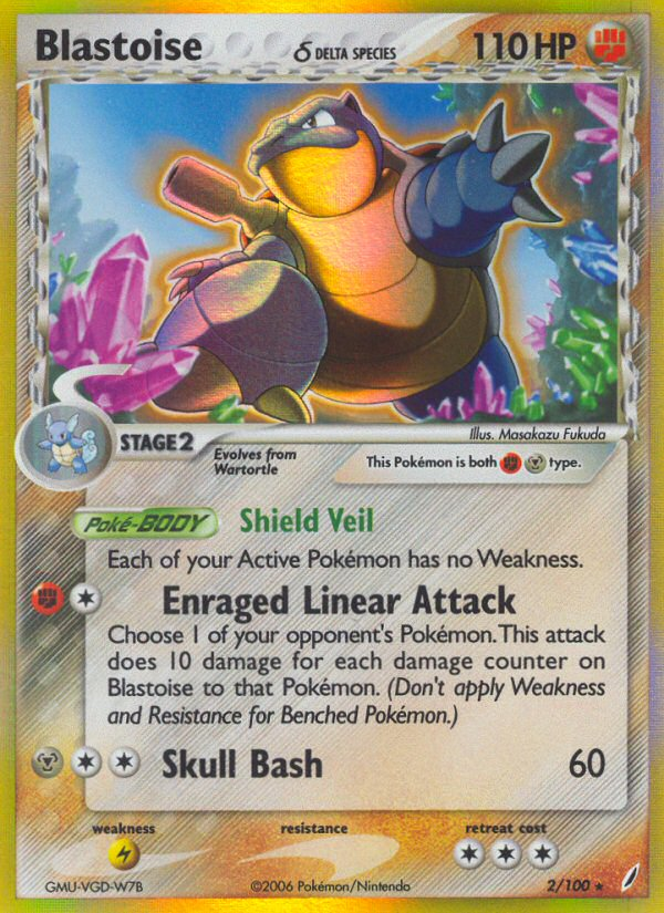 Blastoise (2/100) (Delta Species) [EX: Crystal Guardians] | Good Games Adelaide SA