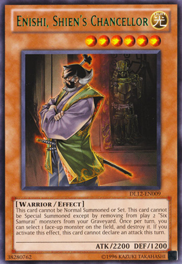 Enishi, Shien's Chancellor (Green) [DL12-EN009] Rare | Good Games Adelaide SA