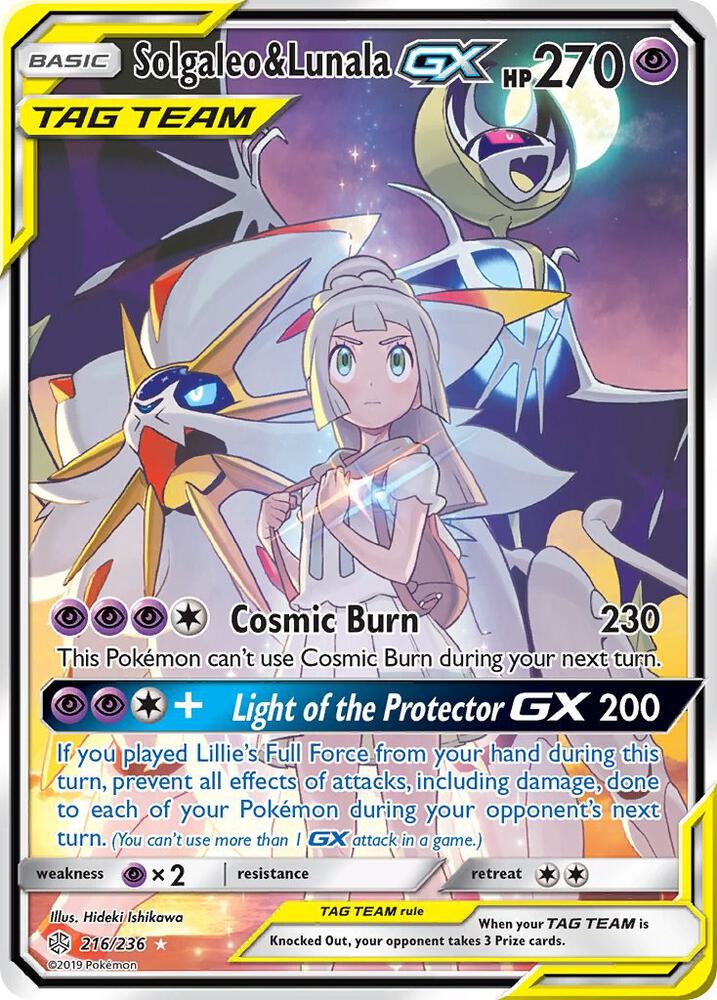 Solgaleo and Lunala GX Full Art 216/236 (SM - Cosmic Eclipse)  - Holofoil | Good Games Adelaide SA