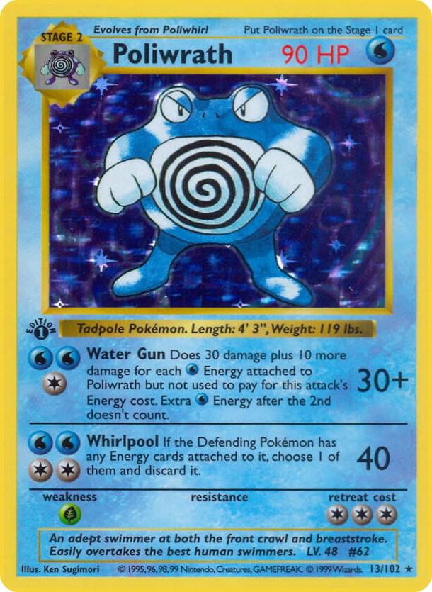 Poliwrath 013/102 (Base Set (Shadowless))  - 1st Edition Holofoil | Good Games Adelaide SA