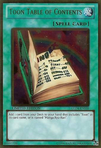 Toon Table of Contents [GLD4-EN039] Gold Rare | Good Games Adelaide SA