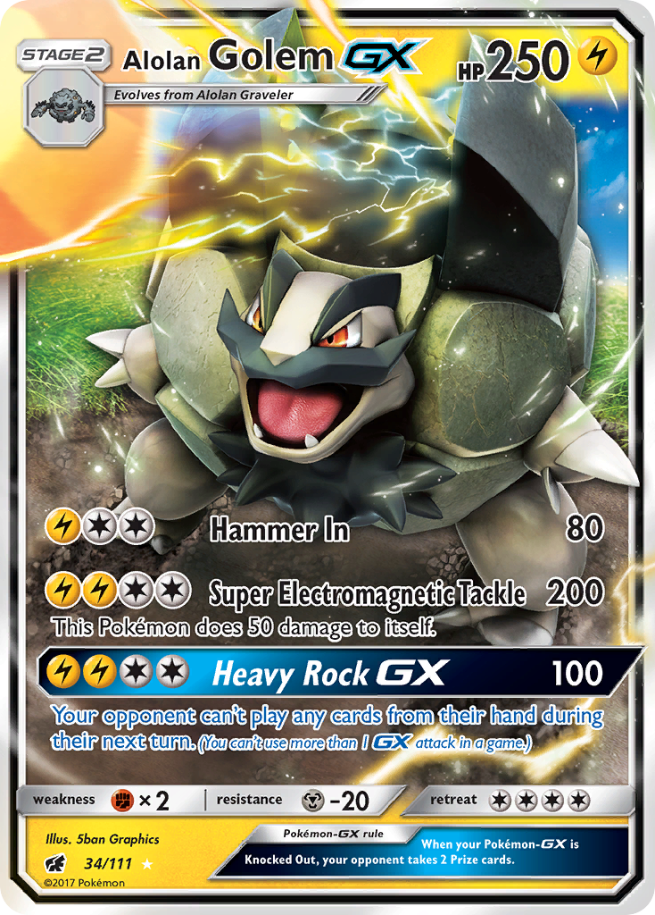 Alolan Golem GX (34/111) [Sun & Moon: Crimson Invasion] | Good Games Adelaide SA