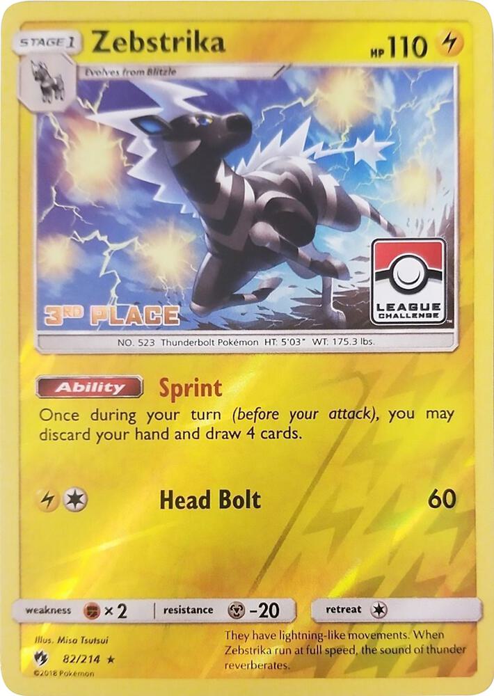 Zebstrika 82 214 League Challenge 3rd Place 082/114 (League & Championship Cards)  - Reverse Holofoil | Good Games Adelaide SA