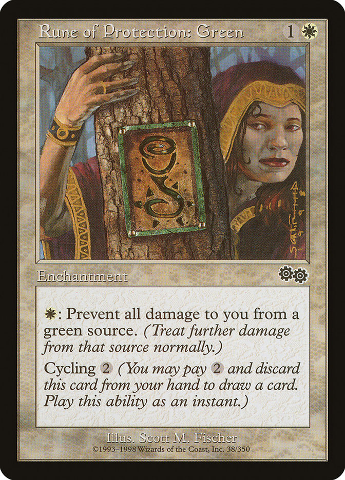 Rune of Protection: Green [Urza's Saga] | Good Games Adelaide SA