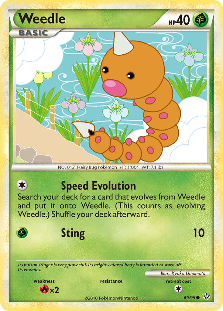 Weedle (69/95) [HeartGold & SoulSilver: Unleashed] | Good Games Adelaide SA