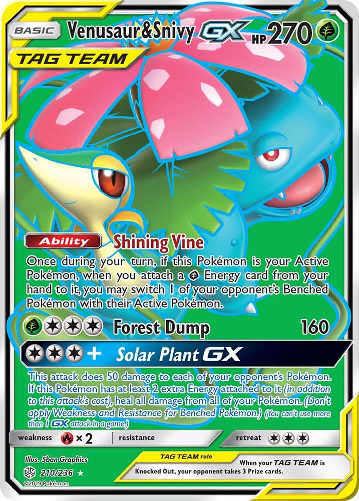 Venusaur and Snivy GX Full Art 210/236 (SM - Cosmic Eclipse)  - Holofoil | Good Games Adelaide SA