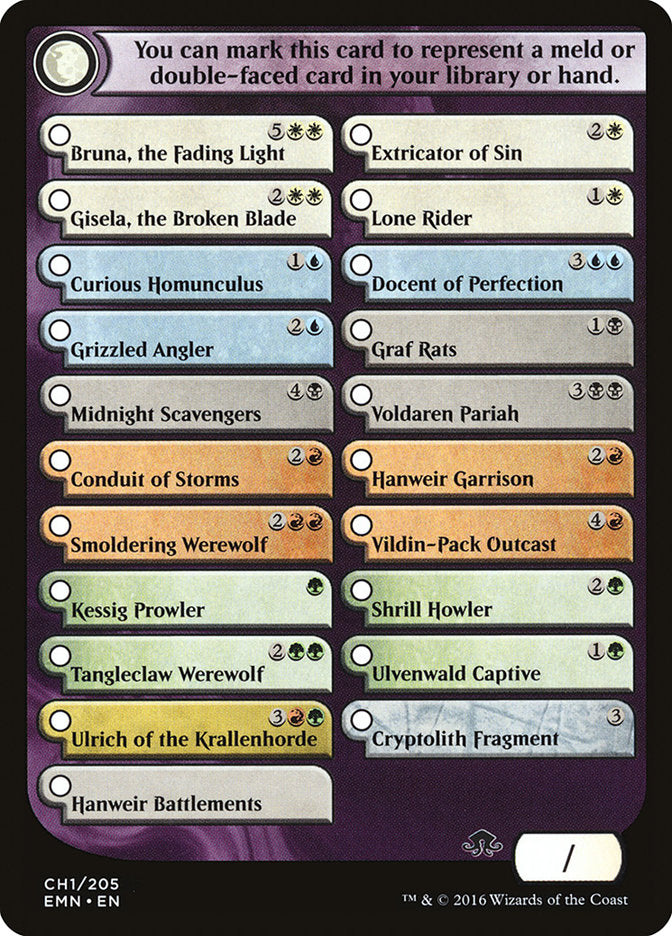 Checklist Card - Eldritch Moon [Eldritch Moon Tokens] | Good Games Adelaide SA