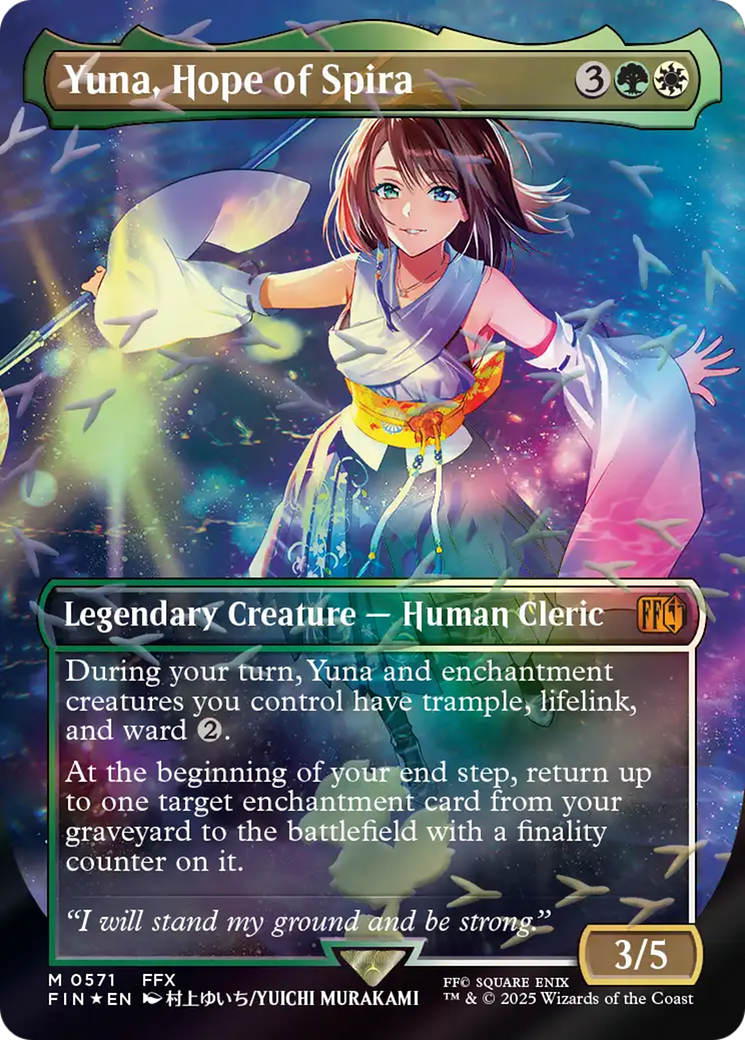 Yuna, Hope of Spira (Borderless) (Chocobo Track Foil) [FINAL FANTASY] | Good Games Adelaide SA