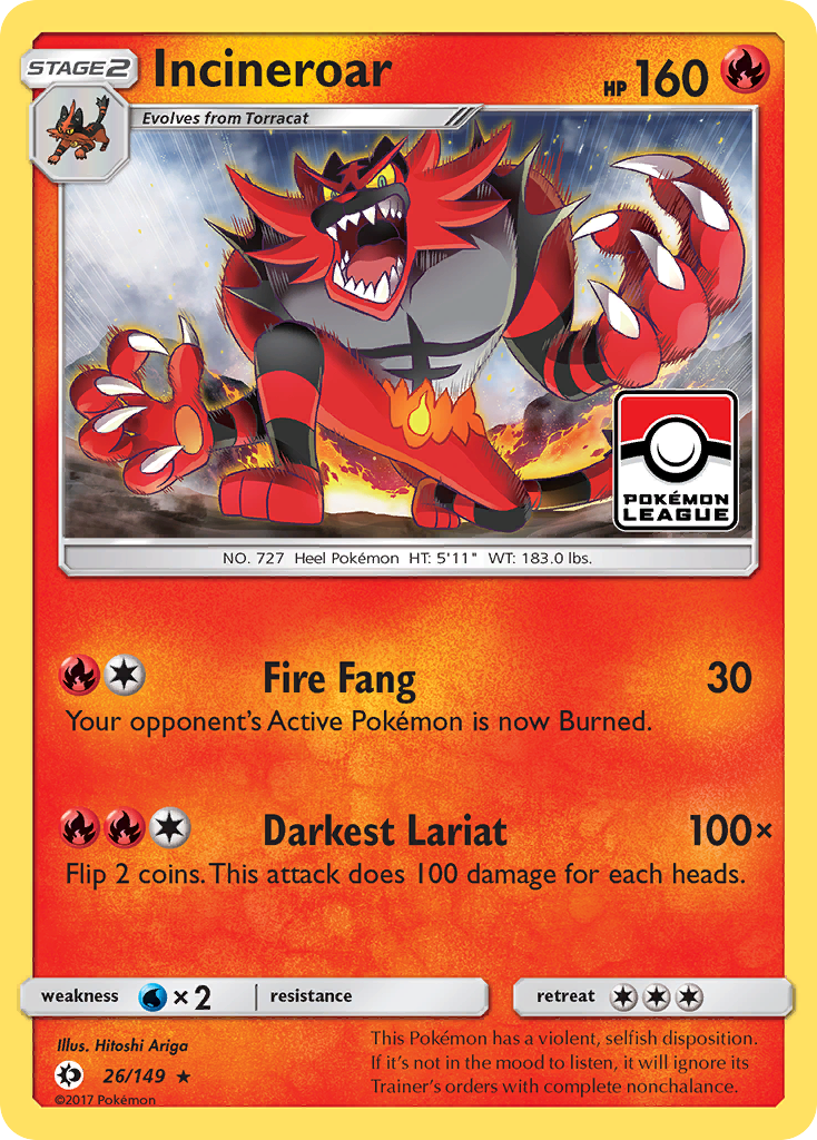 Incineroar (26/149) [Sun & Moon: Base Set] | Good Games Adelaide SA