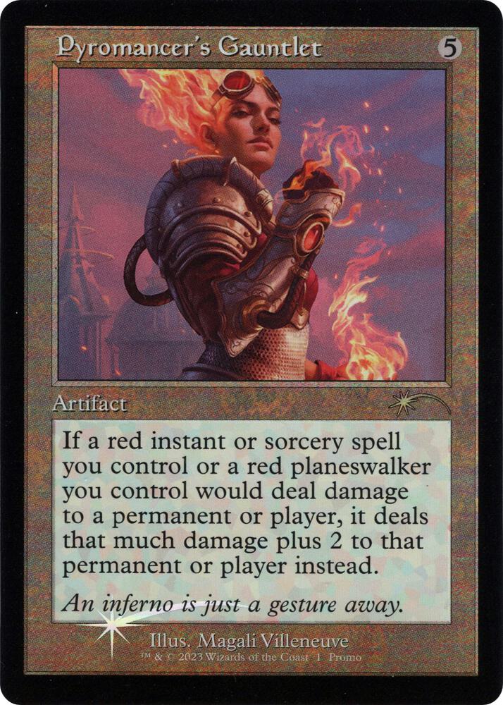 Pyromancers Gauntlet Retro Frame 1 (Media Promos)  - Foil | Good Games Adelaide SA