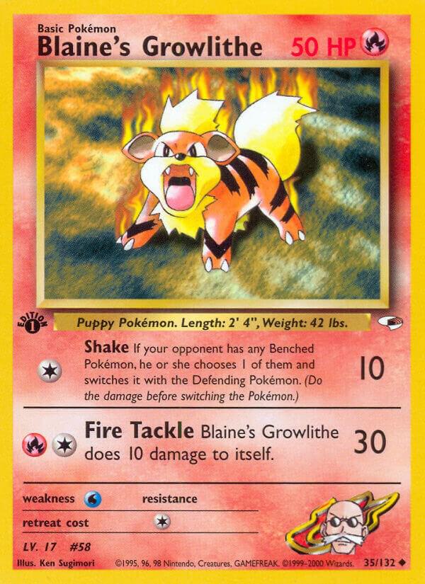 Blaines Growlithe 035/132 (Gym Heroes)  - 1st Edition | Good Games Adelaide SA