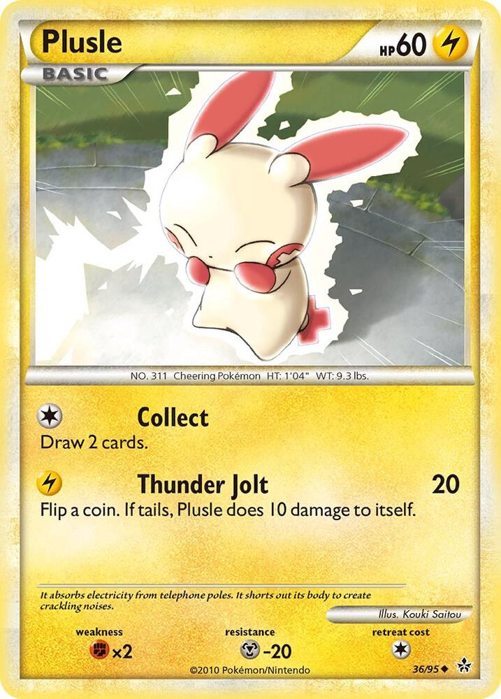 Plusle 36/95 (Unleashed)  - Reverse Holofoil | Good Games Adelaide SA