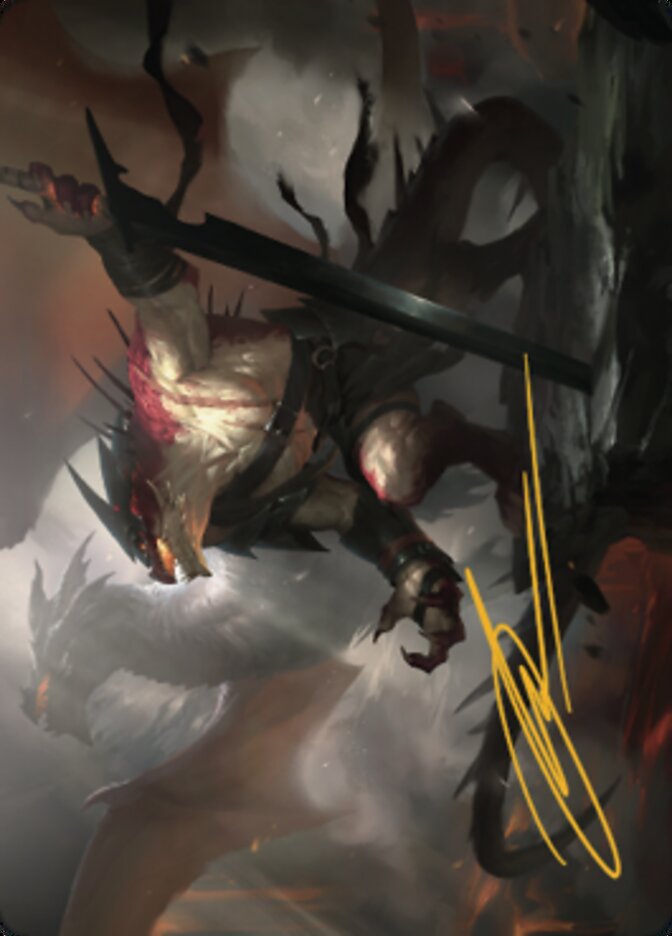 Rivaz of the Claw Art Card (Gold-Stamped Signature) [Dominaria United Art Series] | Good Games Adelaide SA