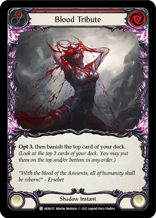 Blood Tribute (Red) [MON215-RF] 1st Edition Rainbow Foil | Good Games Adelaide SA