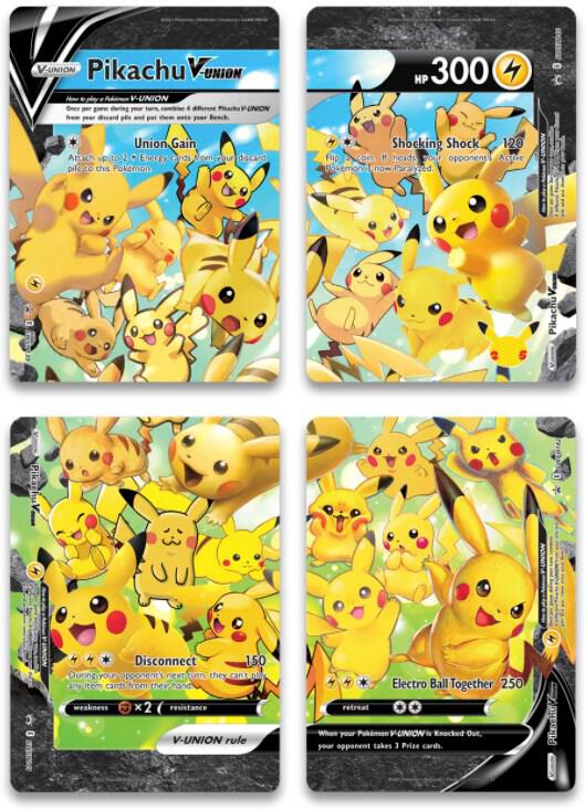 Pikachu V Union Set of 4  (SWSH: Sword & Shield Promo Cards)  - Holofoil | Good Games Adelaide SA