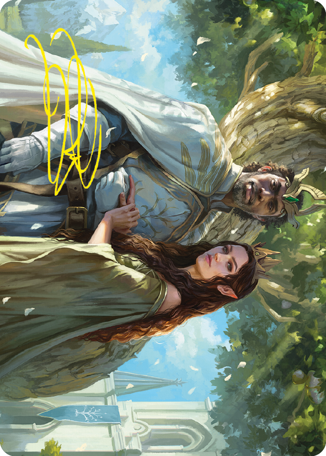 Aragorn and Arwen, Wed Art Card (Gold-Stamped Signature) [The Lord of the Rings: Tales of Middle-earth Art Series] | Good Games Adelaide SA