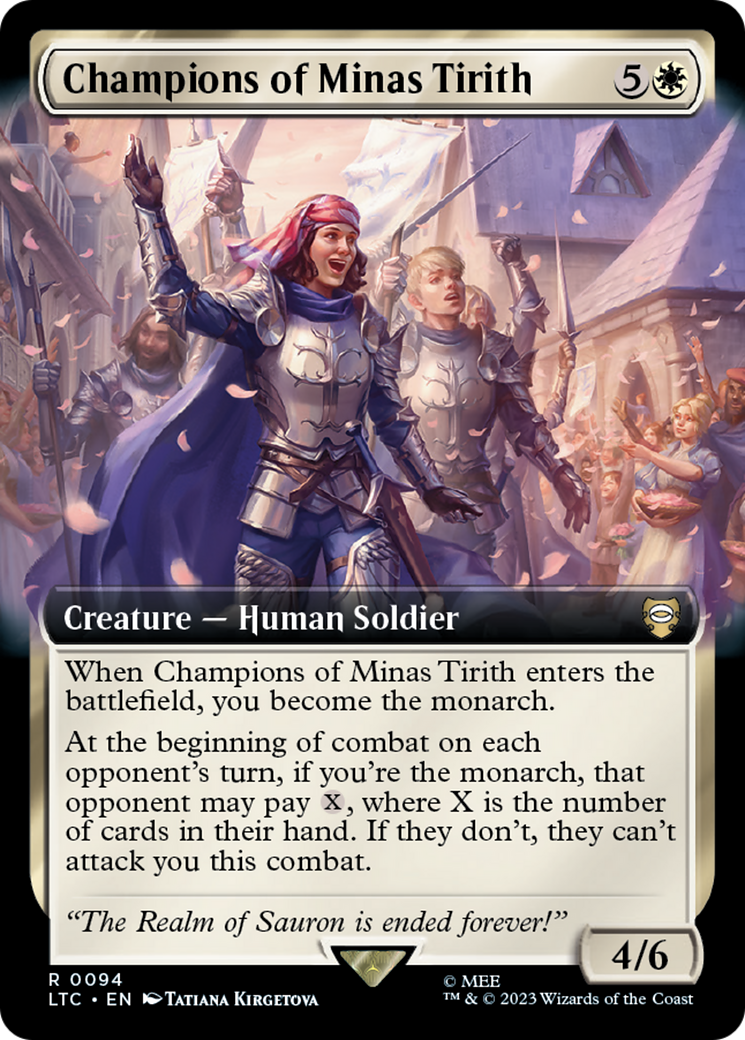 Champions of Minas Tirith (Extended Art) [The Lord of the Rings: Tales of Middle-Earth Commander] | Good Games Adelaide SA