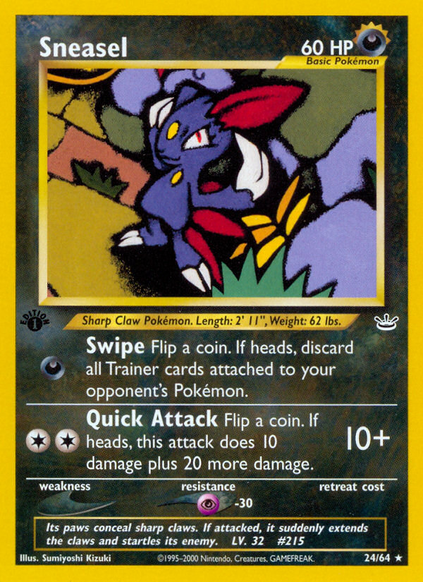 Sneasel (24/64) [Neo Revelation 1st Edition] | Good Games Adelaide SA