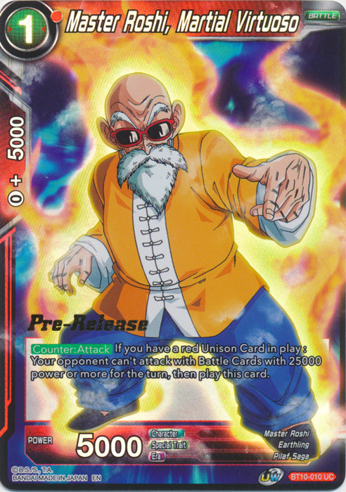 Master Roshi, Martial Virtuoso (BT10-010) [Rise of the Unison Warrior Prerelease Promos] | Good Games Adelaide SA