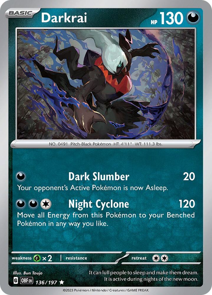 Darkrai 136/197 (SV03: Obsidian Flames)  - Holofoil | Good Games Adelaide SA