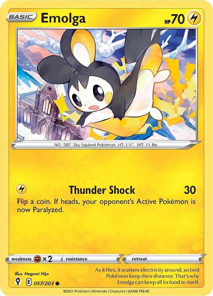 Emolga (057/203) [Sword & Shield: Evolving Skies] | Good Games Adelaide SA