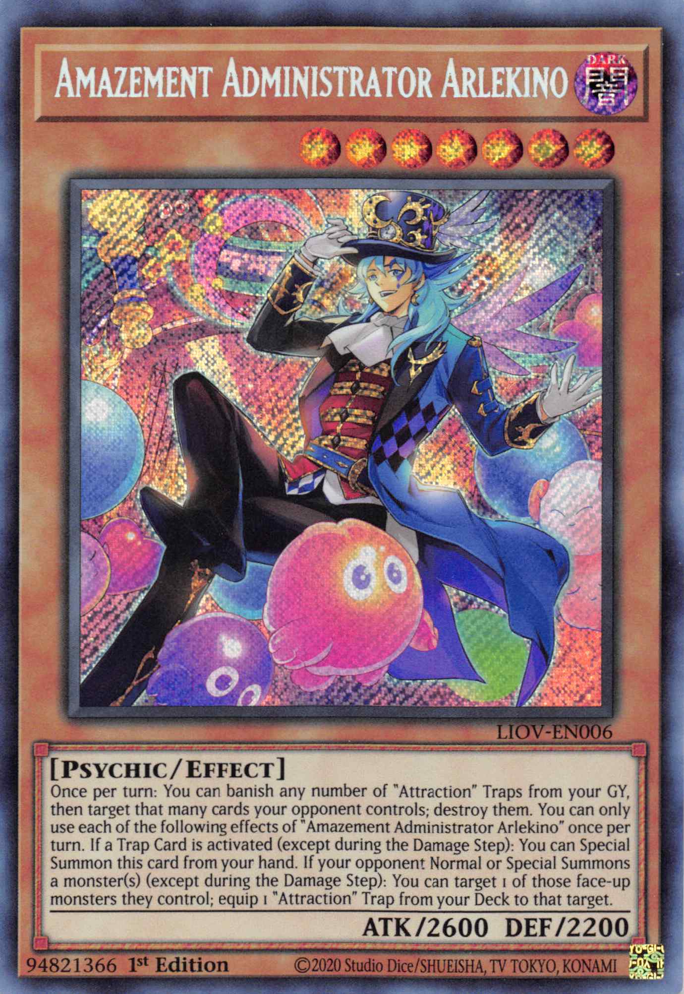 Amazement Administrator Arlekino [LIOV-EN006] Secret Rare | Good Games Adelaide SA