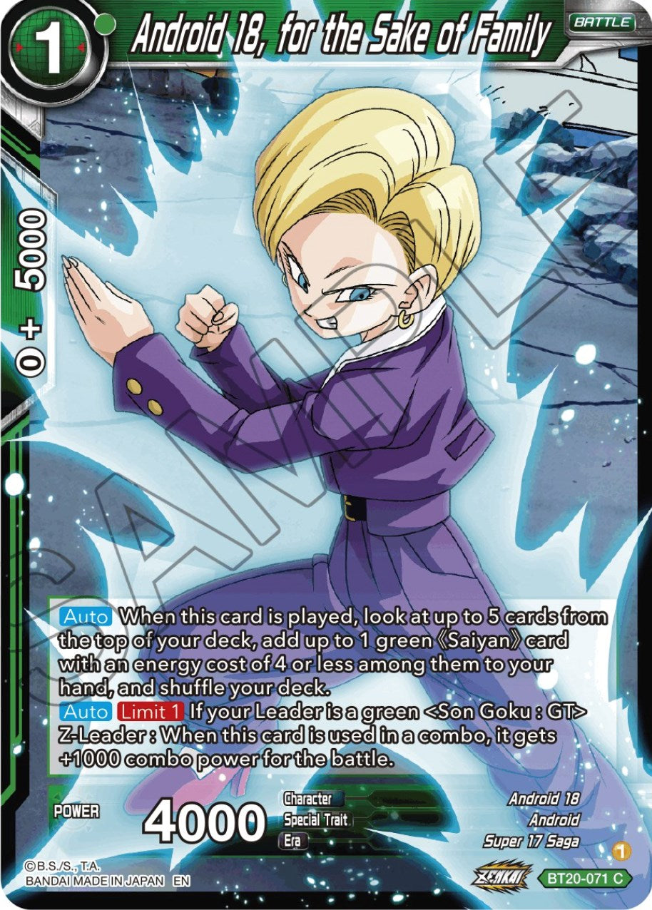 Android 18, for the Sake of Family (BT20-071) [Power Absorbed] | Good Games Adelaide SA