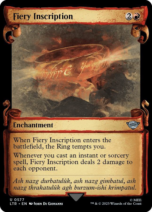 Fiery Inscription 577 (Universes Beyond: The Lord of the Rings: Tales of Middle-earth)  - Showcase Scroll | Good Games Adelaide SA