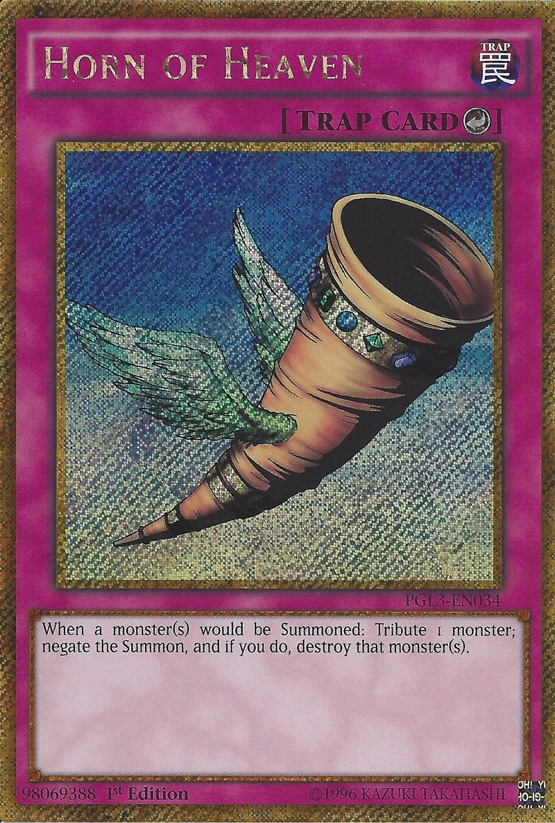 Horn of Heaven [PGL3-EN034] Gold Secret Rare | Good Games Adelaide SA