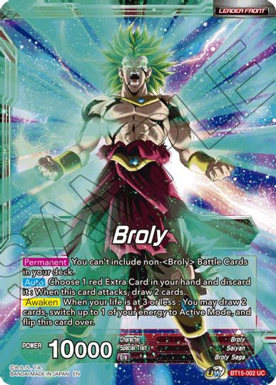 Broly // SS Broly, Demon's Second Coming (BT15-002) [Saiyan Showdown Prerelease Promos] | Good Games Adelaide SA