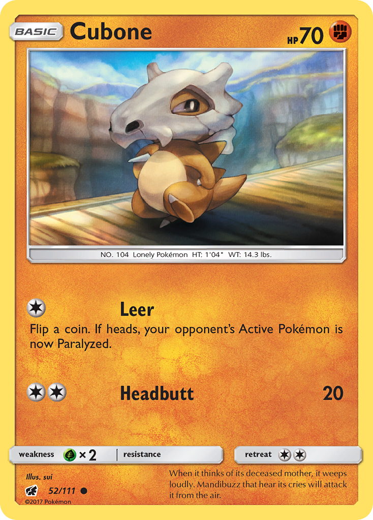 Cubone (52/111) [Sun & Moon: Crimson Invasion] | Good Games Adelaide SA