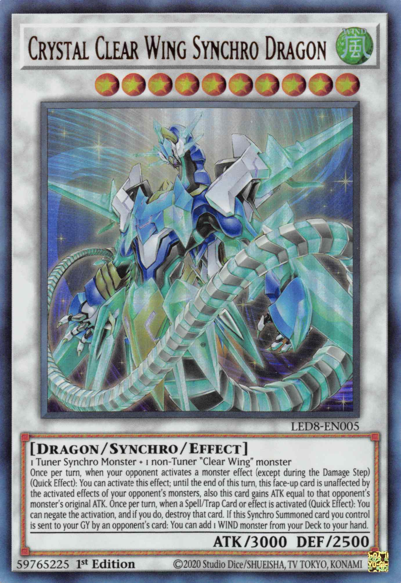 Crystal Clear Wing Synchro Dragon [LED8-EN005] Ultra Rare | Good Games Adelaide SA