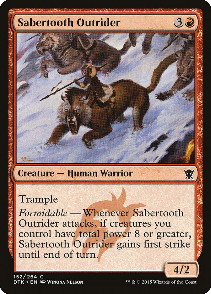 Sabertooth Outrider 152 (Dragons of Tarkir)  - Foil | Good Games Adelaide SA