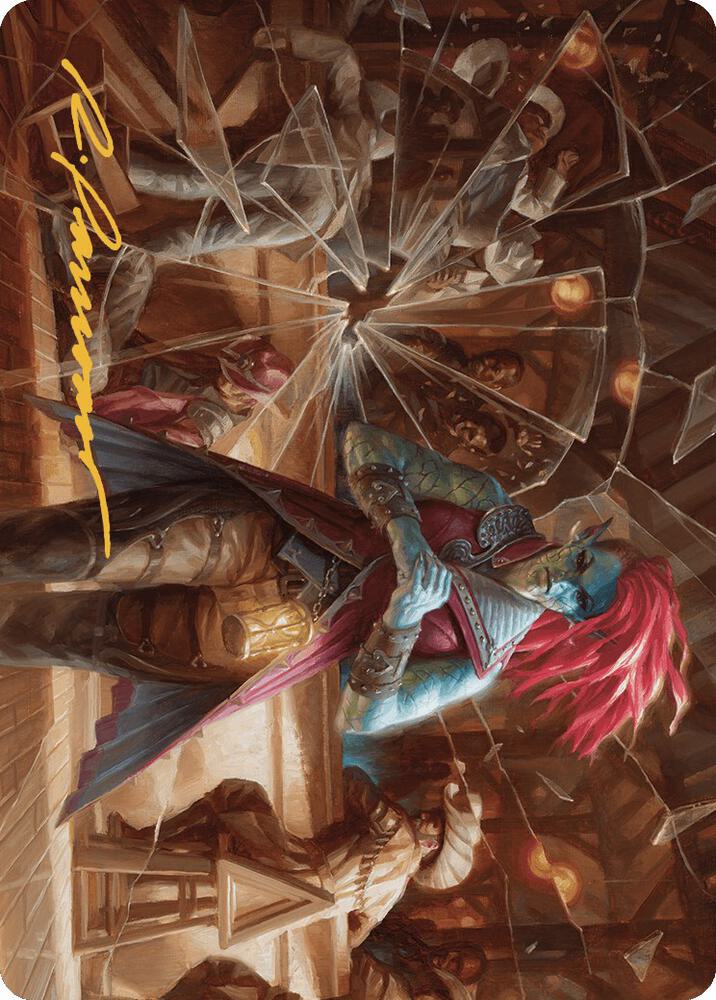 Obeka Splitter of Seconds Art Card Gold Stamped Signature 28 (Art Series: Outlaws of Thunder Junction)  | Good Games Adelaide SA