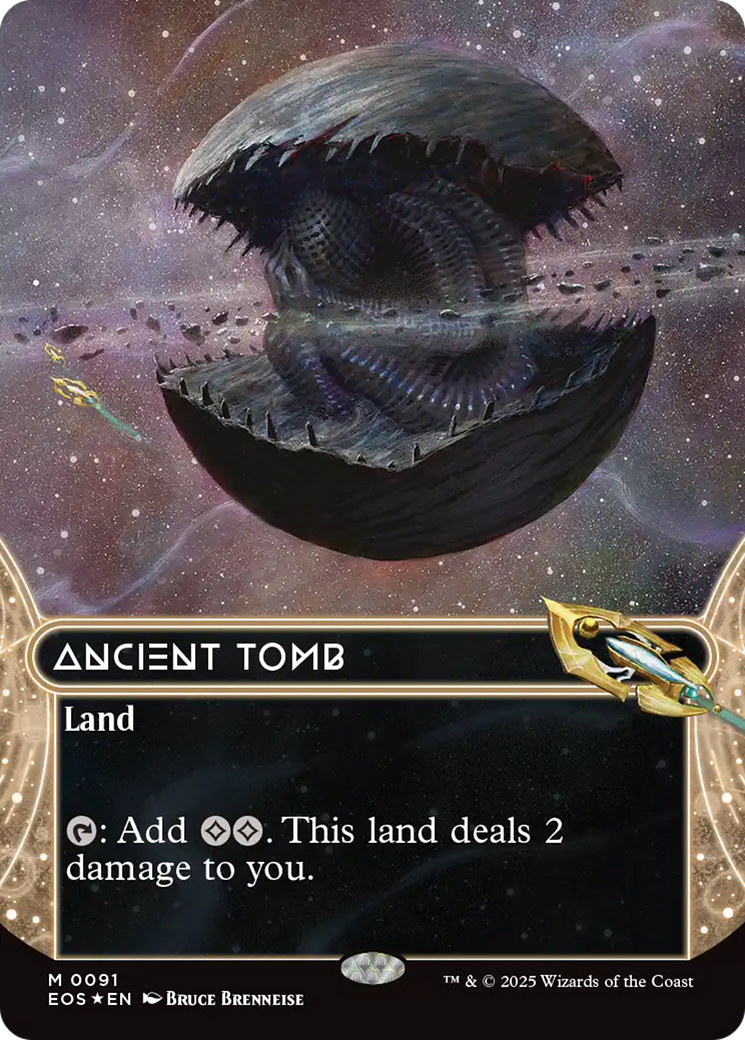 Ancient Tomb (0091) (Borderless) (Galaxy Foil) [Edge of Eternities] | Good Games Adelaide SA
