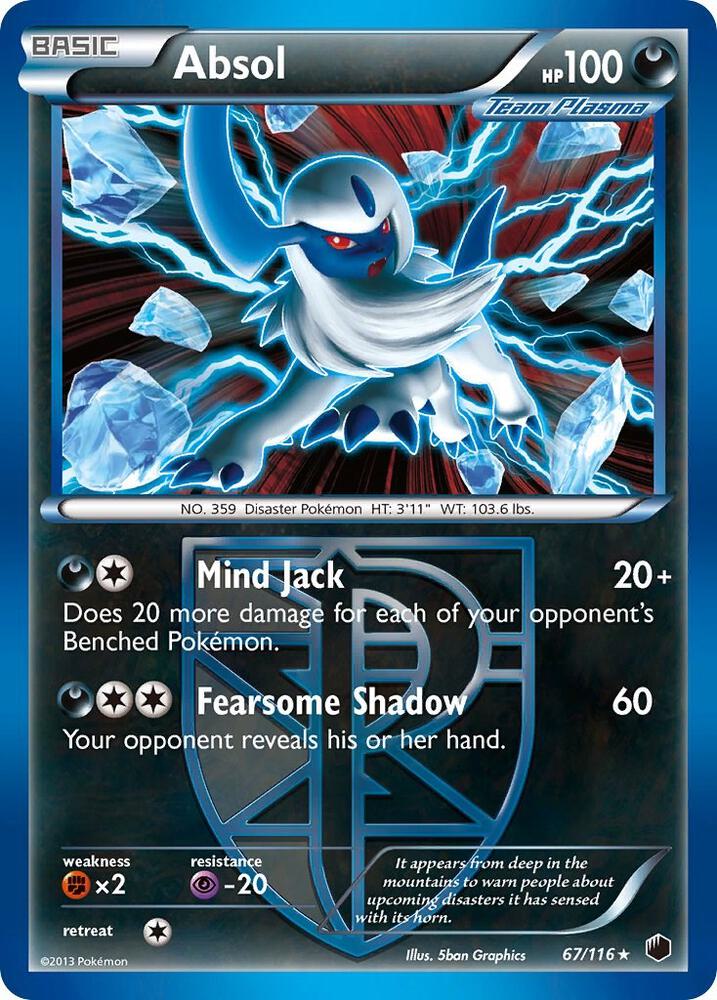 Absol Team Plasma 67/116 (Plasma Freeze)  - Holofoil | Good Games Adelaide SA