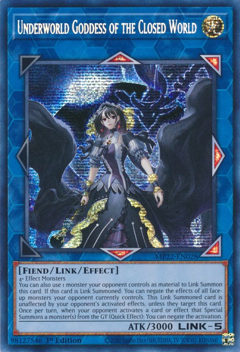 Underworld Goddess of the Closed World [MP22-EN028] Prismatic Secret Rare | Good Games Adelaide SA