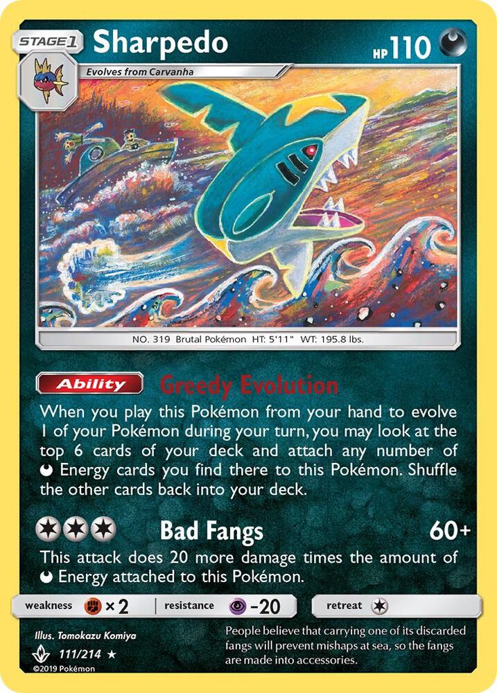 Sharpedo 111/214 (SM - Unbroken Bonds)  | Good Games Adelaide SA