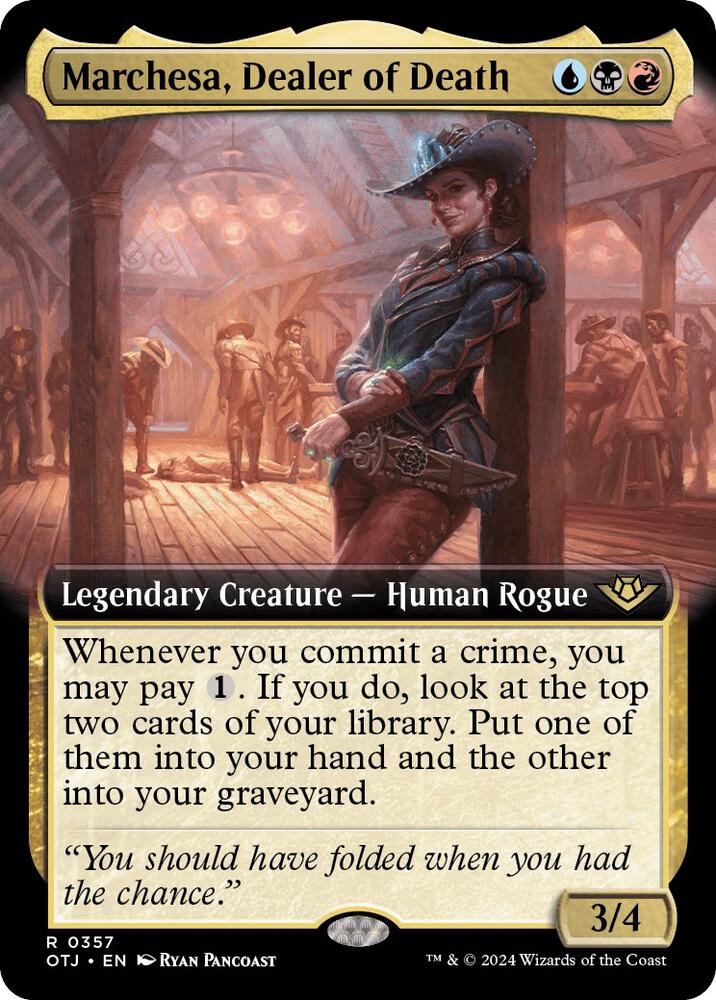 Marchesa, Dealer of Death 357/286 (Outlaws of Thunder Junction)  - Extended Art | Good Games Adelaide SA