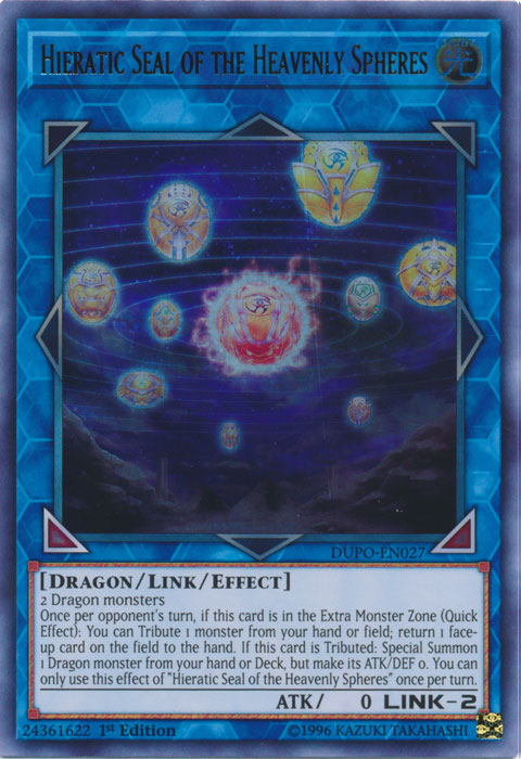Hieratic Seal of the Heavenly Spheres [DUPO-EN027] Ultra Rare | Good Games Adelaide SA