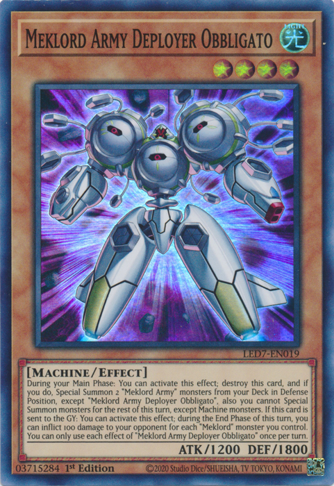 Meklord Army Deployer Obbligato [LED7-EN019] Super Rare | Good Games Adelaide SA