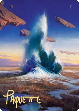 Flooded Strand Art Card Gold Stamped Signature 29 (Art Series: Zendikar Rising)  | Good Games Adelaide SA