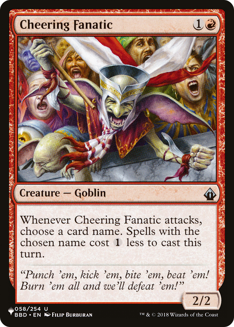 Cheering Fanatic [The List Reprints] | Good Games Adelaide SA