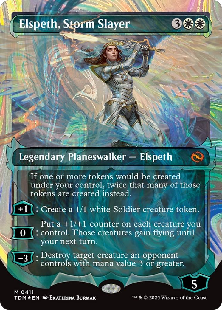 Elspeth, Storm Slayer (Showcase) (Halo Foil) [Tarkir: Dragonstorm] | Good Games Adelaide SA
