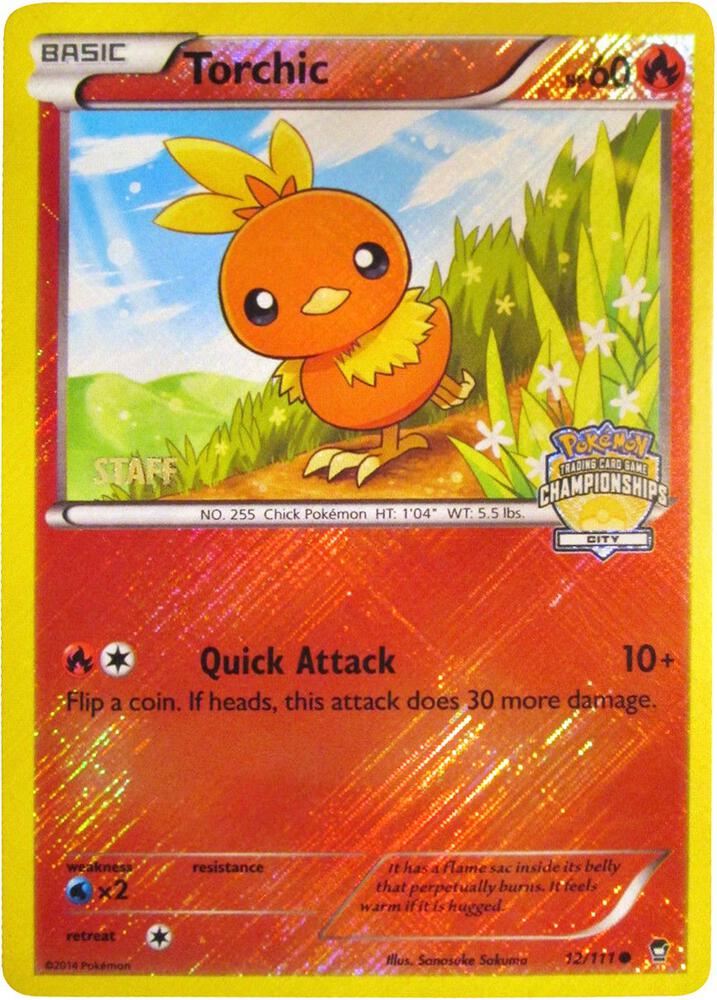 Torchic 12 111 City Championships Staff 012/111 (League & Championship Cards)  - Reverse Holofoil | Good Games Adelaide SA